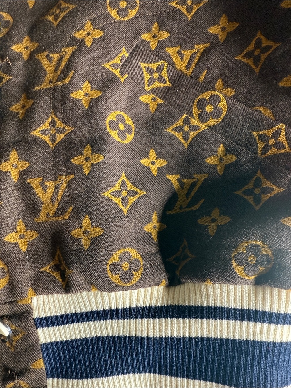 Louis Vuitton Brown & Gold Monogram Varsity Jacket - Picture 4 of 4